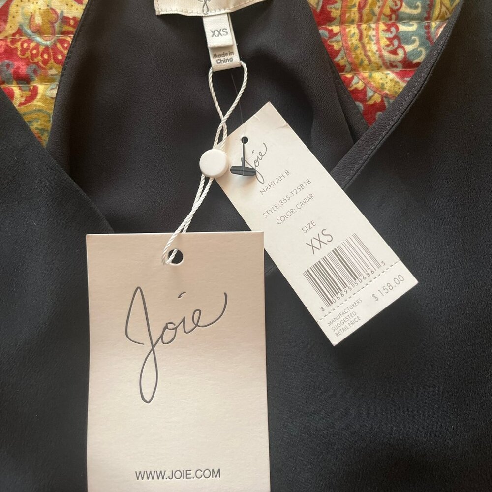 New Joie Nahlah B Silk Cami in Caviar (XXS), NWT - Picture 3 of 3